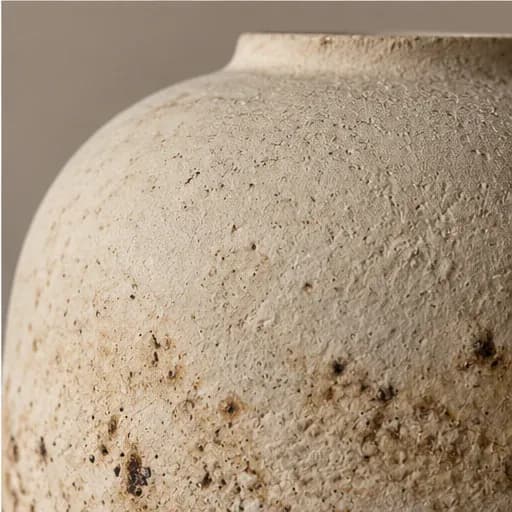 Textured stoneware vase, detail view